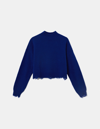 TALLY WEiJL, Niebieski sweter z przetarciami for Women