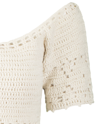 Off White Crochet Knit Crop Top