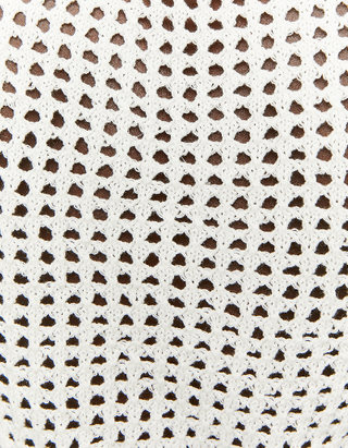 Crop Top Cut Out in Crochet Bianco 
