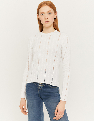 White Cable Knit Jumper