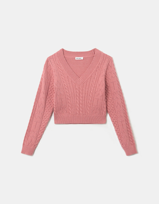 TALLY WEiJL, Pull Manches Longues Basique Rose for Women