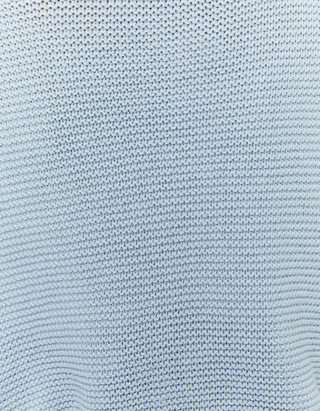 Pullover Blu con Collo Rotondo