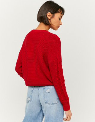 Pull Col Rond Rouge