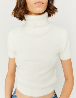 White Cropped Jumper