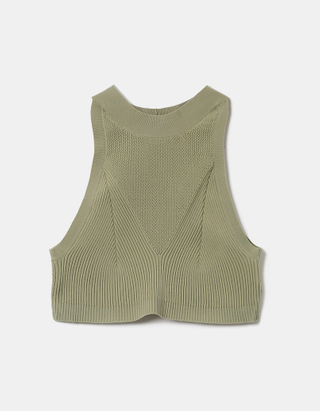 Green Knit Crop top