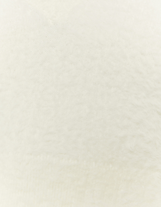 Weißer Kunstfell Pullover