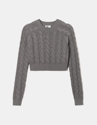 TALLY WEiJL, Cable Knit Cropped Jumper for Women