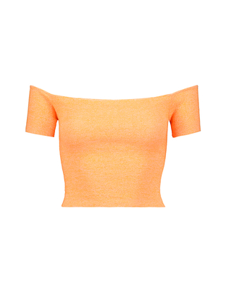 Orange Knitted Crop Top