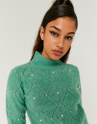 TALLY WEiJL, Zielony sweter z detalem for Women