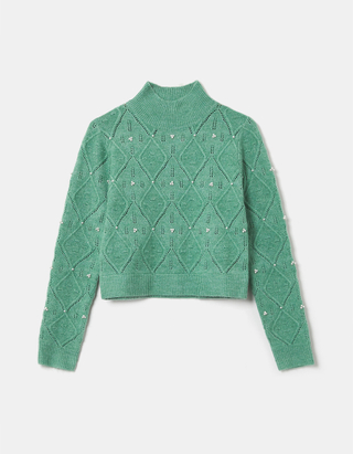 TALLY WEiJL, Zielony sweter z detalem for Women