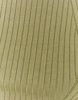 Green Basic Knit Crop top