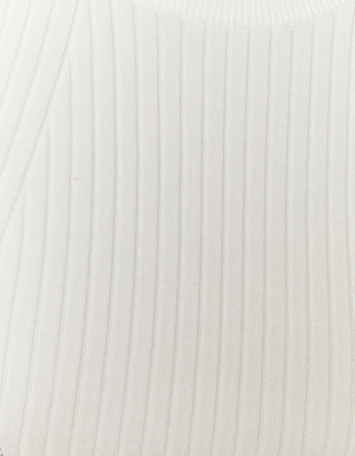 Weißes Basic Crop Top aus Strick 