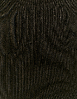 Black Sleeveless Knit Top with Ruffles