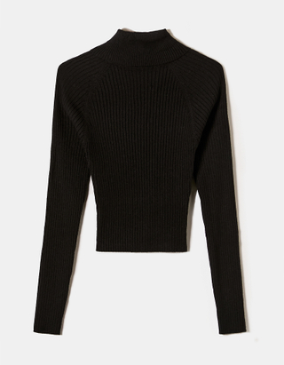 TALLY WEiJL, Black Fitted Turtle Neck Jumper for Women
