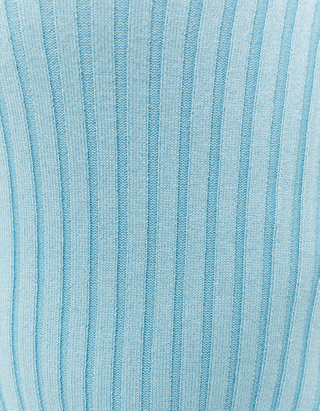 Blauer Pullover mit Rundhalsausschnitt