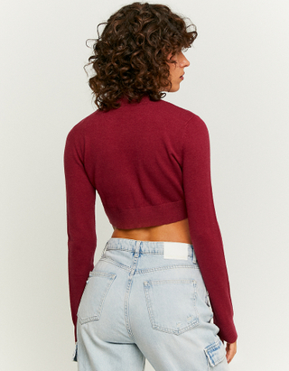 Red Cut out  Long Sleeves Crop top