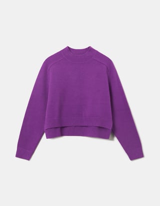 TALLY WEiJL, Pull Uni Col Rond Violet  for Women