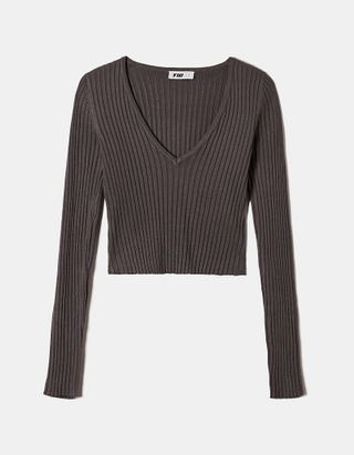 TALLY WEiJL, Grauer Cropped Pullover for Women