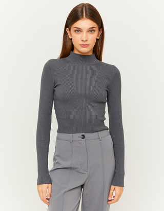 TALLY WEiJL, Grey Fitted Knit Jumper for Women