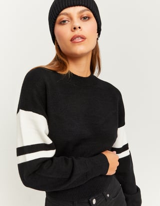TALLY WEiJL, Colorblock Loose Cropped Jumper for Women