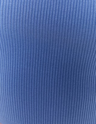 Canottiera Basica In Maglia Blu 
