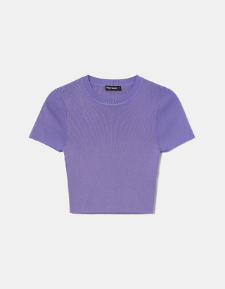 TALLY WEiJL, Purple Knit Cropped Top for Women