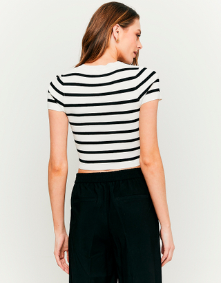 Striped Knit Cropped Top