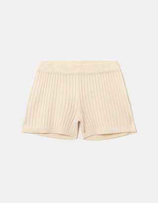 Beige Knitted Shorts