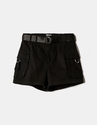TALLY WEiJL, Black High Waist Cargo Shorts for Women