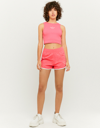 Pink High Waist Sports Shorts