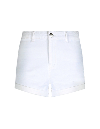 Białe jeansowe szorty z wysokim stanem - Skinny