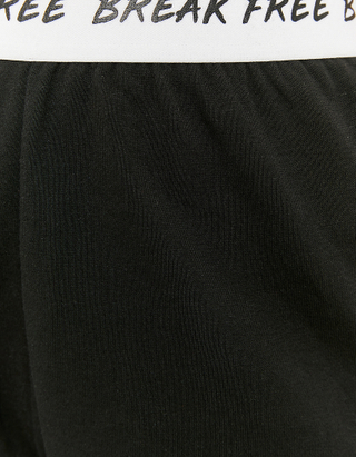 Μαύρο Printed Ψηλόμεσο Shorts