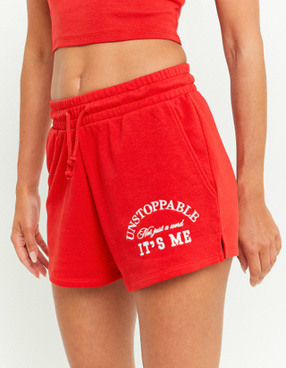 TALLY WEiJL, Red Printed Sweat Shorts for Women