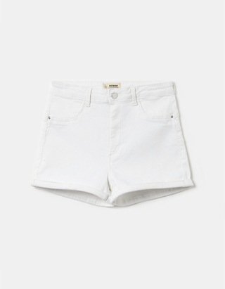 Weiße High Waist Shorts