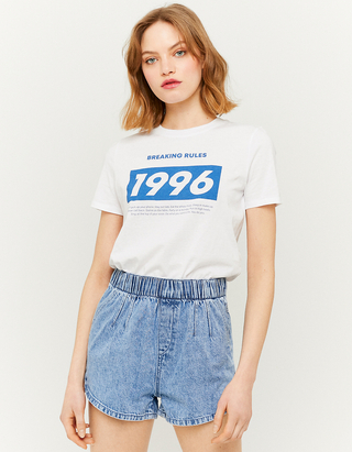 High Waist Denim Joggers Shorts | TALLY 