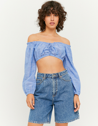 High Waist Denim Bermuda Shorts | TALLY 