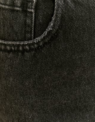 TALLY WEiJL, Czarne jeansowe szorty z wysokim stanem - Mom for Women