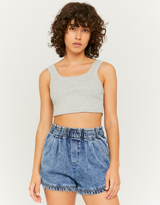 Shorts di Jeans con Volant a Vita Alta | TALLY WEiJL Online Shop