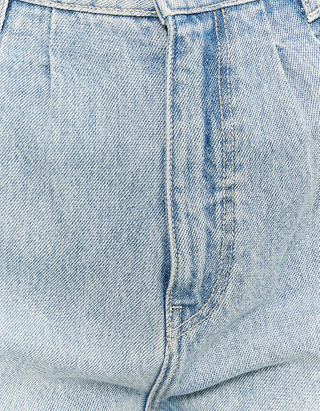Shorts di Jeans Slouchy a Vita Alta