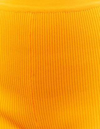Gelbe Strick Mini Shorts