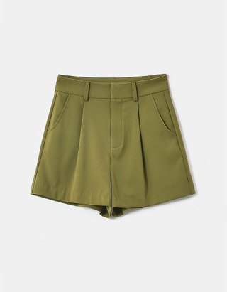 Green High Waist Slouchy Shorts