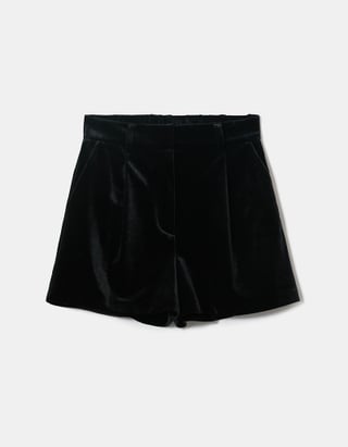 TALLY WEiJL, Black Velvet Mini Shorts for Women
