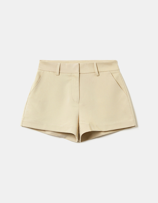 Beige Low Waist Straight Shorts | TALLY 
