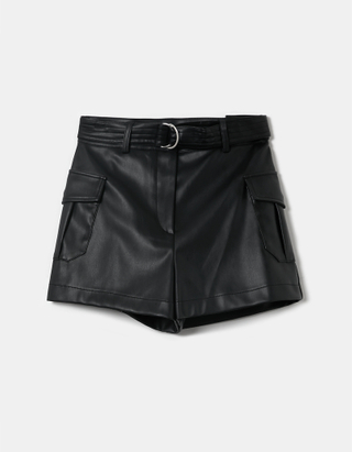 TALLY WEiJL, High Waist Faux Leather Shorts for Women