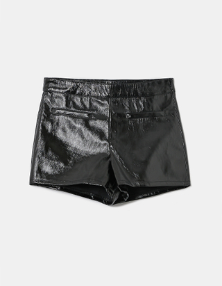 TALLY WEiJL, Black Vinyl Mini Shorts for Women
