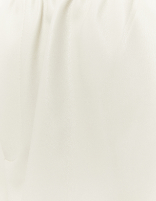 Short Taille Haute Paperbag en Similicuir Blanc