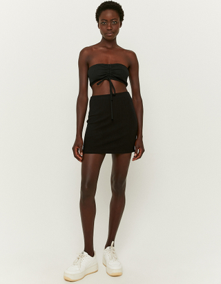 Μαύρη Ψηλόμεση Mini Φούστα