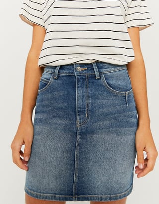 Minigonna di Jeans a Vita Alta 