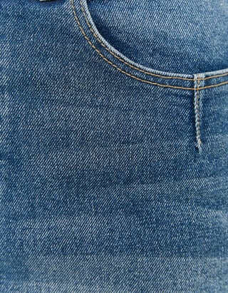 Minigonna di Jeans a Vita Alta 
