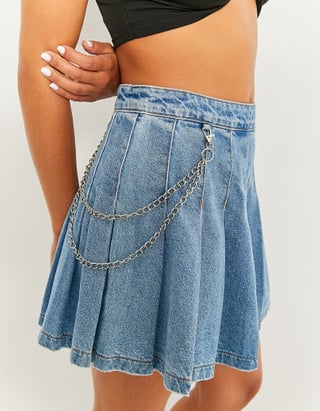 Blue High Waist Denim Skirt